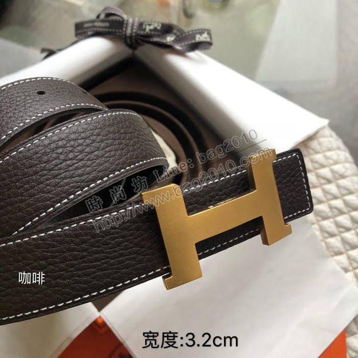 HERMES皮帶 男款 四角扣 雙面原版皮 愛馬仕男士腰帶  hgh1876
